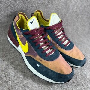 Nike Waffle One SE Mens Size 10 Dark Beetroot Yellow Strike DD8014-600 Sneakers